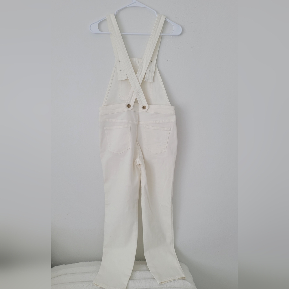 Pilcro and the Letterpress By Anthropologie Off White Jeans Overalls Size 26 - Picture 6 of 11